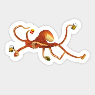 Octopus Drinking Sticker